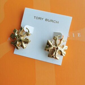 Tory Burch Roxanne Oversized Hidden Hinge Earrings / Gold